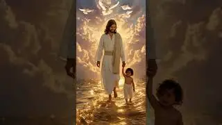 Jesus Walking Hand in Hand with Baby#jesus #christ #jesuschrist #shorts
