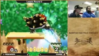 NORTAH. BATTLE. CIRCUIT. 15. LR3. RRBOWSER. (FALCO. BOWSER.) VS. DONNIE. (FOX. C. FALCON.)