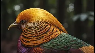 Rare Golden Pheasant in 8K HDR 🌈 Earth's Most Beautiful Birds [Visual Medicine]