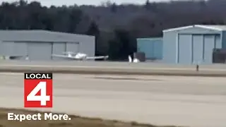 Student pilot gets help during emergency landing as tire flies off airplane in Waterford T...