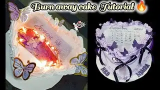 How to decorate a Fire cake 🔥 | burn away hidden picture cake decorating tutorial