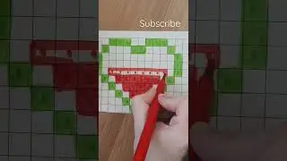 how to draw a heart/ easy drawing / pixel heart
