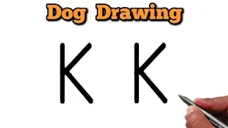 🐶 How to Draw a Cute Dog from Letter K | Step by Step Tutorial