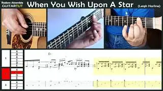 When You Wish Upon A Star - (Leigh Harline) - Joe Pass - Guitar Tutorial Slow Played Tabs & Score