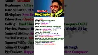 Badshah Biography.#biography #bollywood #actor #singer #rapper #panjabisinger #badshah