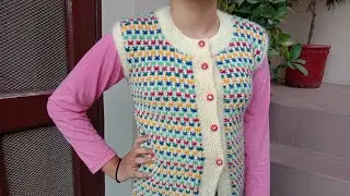 Waste wool knitting half sweter # बची कूची ऊन का स्वेटर )Part -1