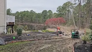 Plantando 4 skip Laurel🌳 🌳 y haciendo Aerator para aplicar semilla y fertilizante