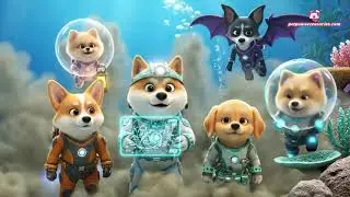 The AI Dog Squad Ocean Rescue Mission.#aidogs #cutedog #dog #doglove #viral