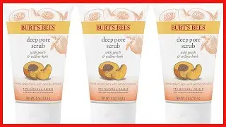 Burt's Bees Peach and Willow Bark Deep Pore Scrub, Exfoliating Facial Scrub, 4 Ounces Pack of 3