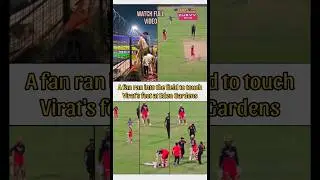 A RCB Fan run into the field to touch Virat's feet at Eden Gardens #rcb #ipl #cricket #viratkohli