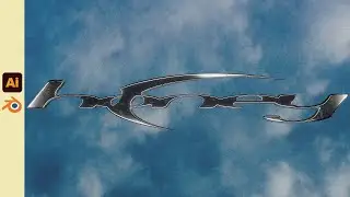 Illustrator/Blender Chrometype Logo || Timelapse