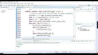 Find the sum of even and odd no in array and perform different operation with evensum & oddsum