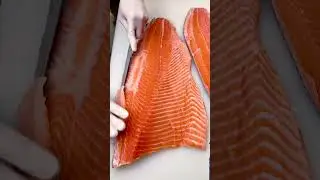 Masterful Salmon Filleting: Watch This Expert's Incredible Cutting Skills