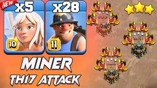Th17 Miner Attack Strategy 2025 | Best Th17 Attack Strategy in Clash Of Clans - Cwl Atttack Th17 COC