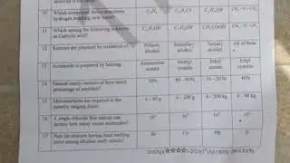 12th class chemistry Multan board Mcqs (group 1) paper 2023