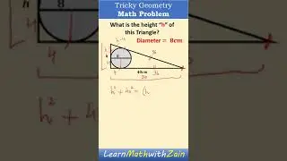 Tricky Geometry Math Problem | What is the height of this tirangle | Inscribe Circle
