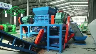 Automatic Waste Tire Recycling Shredder Machine (making tire into 50x50mm block)
