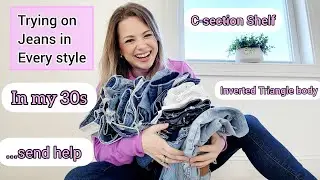 Let's try on all the jeans from American Eagle... Inverted Triangle, C-section mama, weight loss