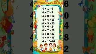 Table of 4 |Multiplication Table of 4 |Multiplication Tables |Times Table |Maths Tables #shorts