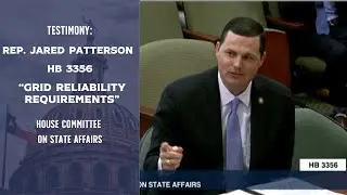 Rep. Jared Patterson Testifies in Support of HB 3356 in House State Affairs