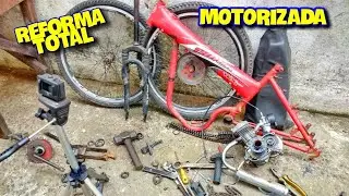 Sucata de bike motorizada desmontagem completa primeiros passos para reforma geral