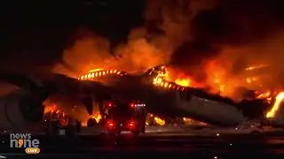 Emergency at Tokyo's Haneda Airport: #japan Airlines Aircraft Engulfed in Flames After Collision |