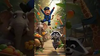 Monkey Cop vs Jewel Thief  | 3D Animated Jungle Chase  #funny #comedy #shorts