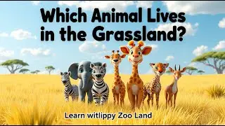 Learn About Grasslands Animal Names 🐘🦓 | Fun Nursery Rhyme for Kids | Wildlife & Nature Learning