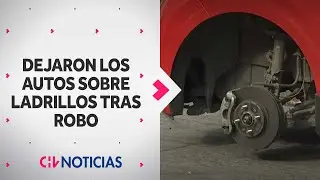 INSÓLITO ROBO de neumáticos en Estación Central: Ladrones dejaron los autos sobre ladrillos