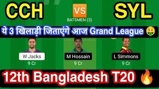 CCH vs SYL Today's Match Dream11 Team, syl vs cch dream11 team, CCH vs SYL Dream11 Prediction,