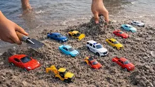 Burying 100+ Toy Cars: One by One on the Riverbank | 100 Toy Vehicles Buried by the River! 🥺