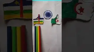 Central African 🇨🇫 India 🇮🇳 And Algeria 🇩🇿 Flag Warping | #shorts #shortfeed #trending #art