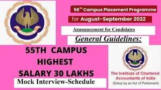 ICAI CAMPUS PLACEMENT ANNOUNCEMENT 2022 AUGUST SEPTEMBER GENERAL GUIDELINES MY EXPERIENCE SALARY JOB
