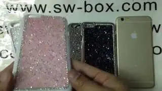 Jelly Color Bling Rhinestone Inlaid Hard Case for iPhone 6 Plus