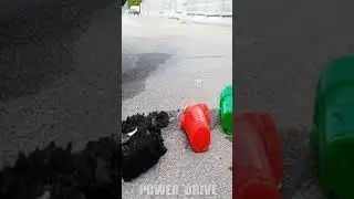 Crush objects with a car tire | #Shorts  🤔