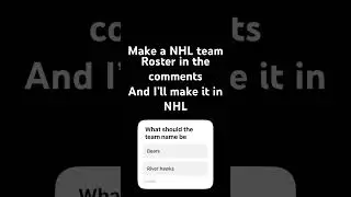 Make a NHL team in the comments #nhl #videogames #music