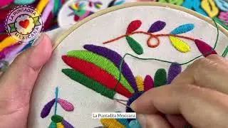 Tips de bordado🌸 Puntada Pata de Gallo #embroidery #bordado #bordadomexicano