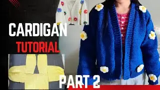 [Part 2] How to crochet Cardigan |puff flower🌸 ||step by step full Tutorial ||| Hindi 