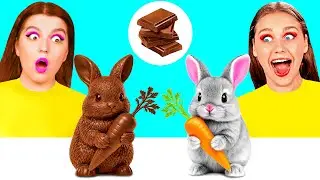 Desafio Comida Real vs Comida De Chocolate | Desafios Gastronómicos Incríveis por DaRaDa Best