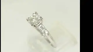 Natural Diamond Engagement Ring 1.19CT 14K WG Round Brilliant Size 6.25 - 34630