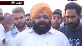 People shut the Pathankot-Amritsar National Highway under a road accident in Gurdaspur