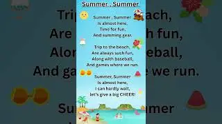 Summer, Summer | English Poem for Kids | Poem in English for Kids | Poems | Kids Poems 👦👧 #shorts