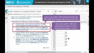 Creation and Publishing of Tender at Government e-Procurement System of NIC Portal
