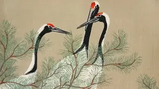 CRANES | 1 artwork - 4 hours - no sound | 4K Japanese Art Screensaver | Animal Art for your TV