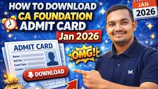 How To Download CA Foundation Admit Card Jan 2026 📝 | Step By Step Guide 🔥 ICAI Latest Update 🚨
