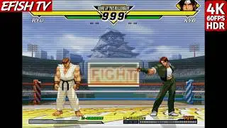 Ryu vs Kyo Kusanagi (Hardest AI) - Capcom vs SNK 2