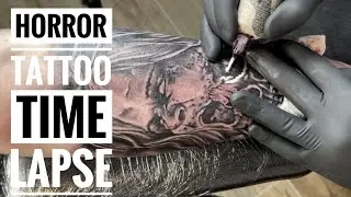 Horror tattoo | Time lapse | Slow motion