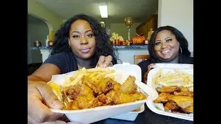 Crispy Wings | Crispy Onion Rings & French Fry Mukbang!!!!!
