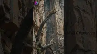 Cheetah & Goat on the Edge 🐆🐐 | Epic AI Wildlife Cliff Moment!