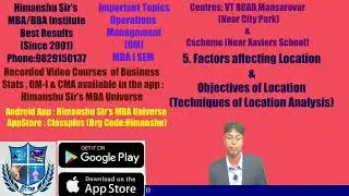 Important Topics of Operations Management for RTU MBA I Semester (OM-I)